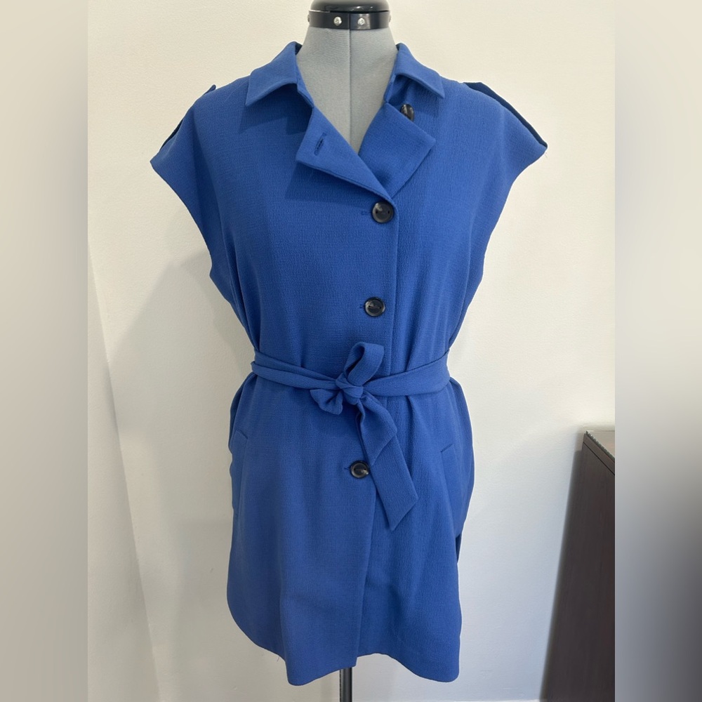BCBG GENERATION - Sleeveless Belted Textured Dress Azure Blue Size S - Picture 1 of 7